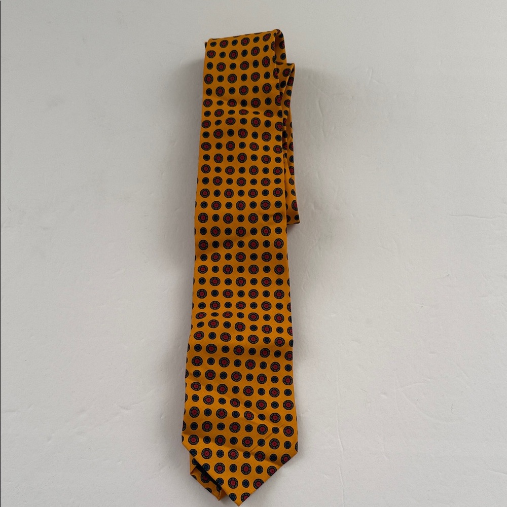 Ralph Lauren Yellow and Black Dot Tie